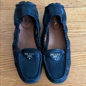 Prada Women's Black Leather Loafers